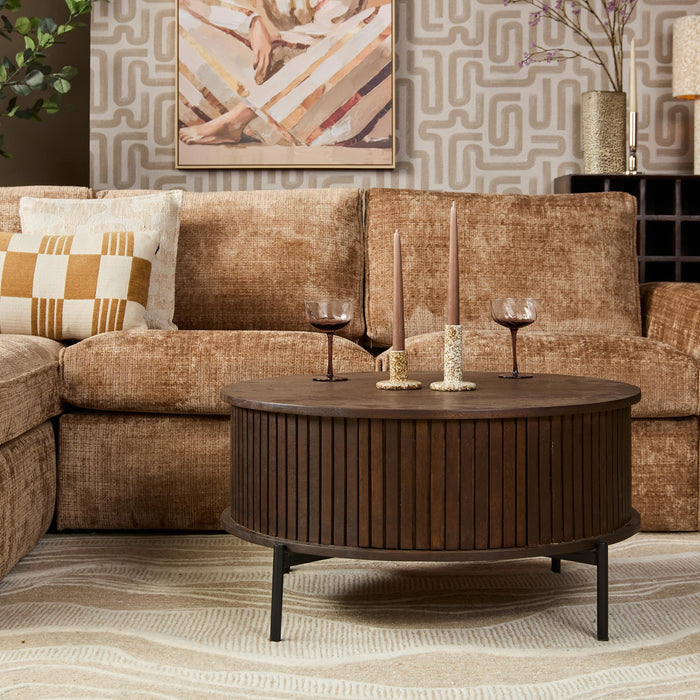 Ronde salontafel Madison Bruin Mangohout 80 cm