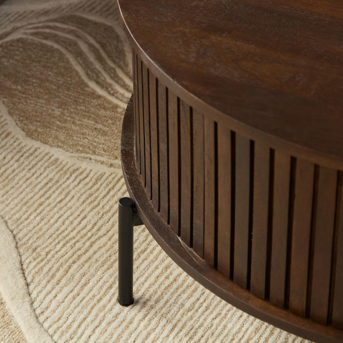 Ronde salontafel Madison Bruin Mangohout 80 cm