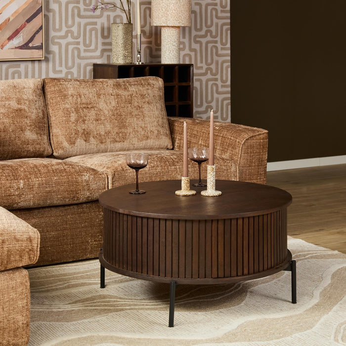 Ronde salontafel Madison Bruin Mangohout 80 cm