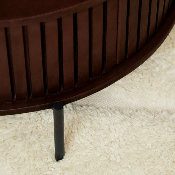 Ronde salontafel Madison Bruin Mangohout 80 cm
