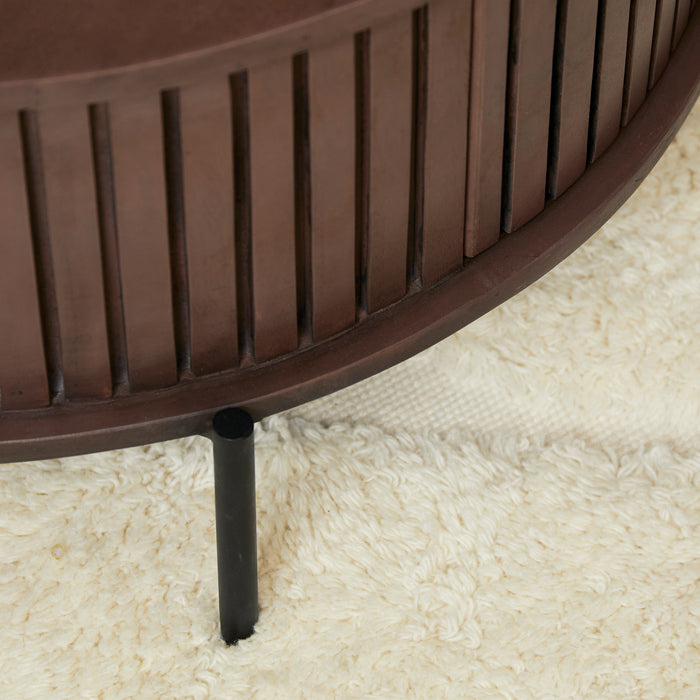 Ronde salontafel Madison Bruin Mangohout 80 cm