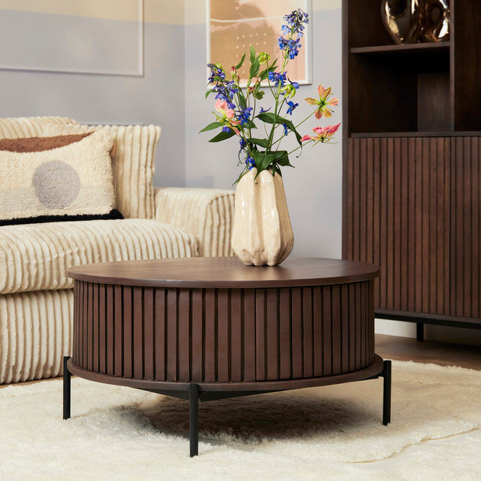 Ronde salontafel Madison Bruin Mangohout 80 cm
