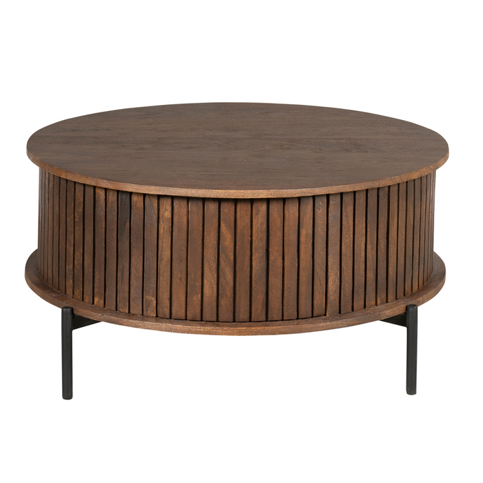 Ronde salontafel Madison Bruin Mangohout 80 cm