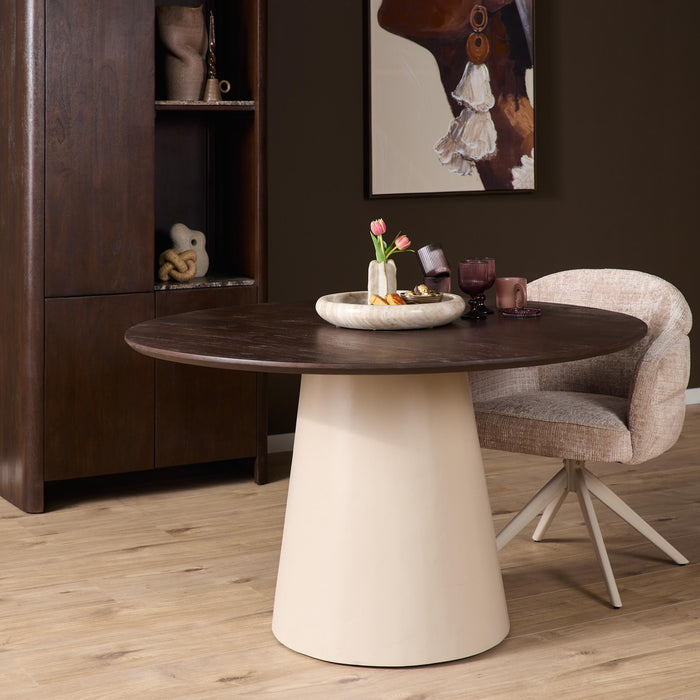 Ronde eettafel Madison Bruin Mangohout 130 cm