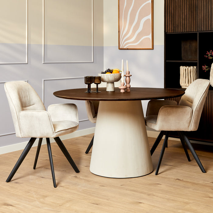 Ronde eettafel Madison Bruin Mangohout 130 cm
