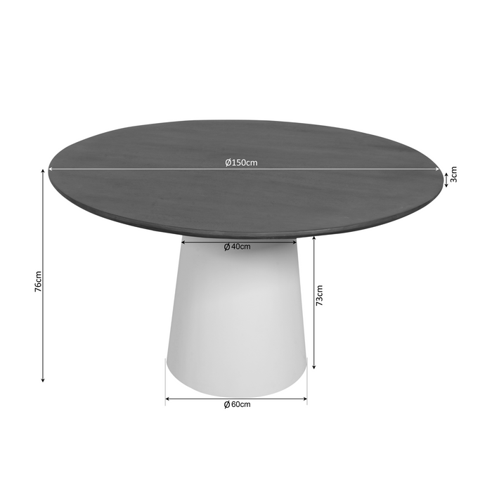 Ronde eettafel Madison Bruin Mangohout 150 cm