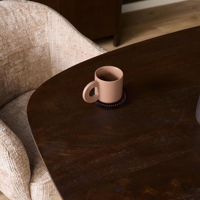 Deens ovale eettafel Madison Bruin Poot Zand Mangohout 160 cm
