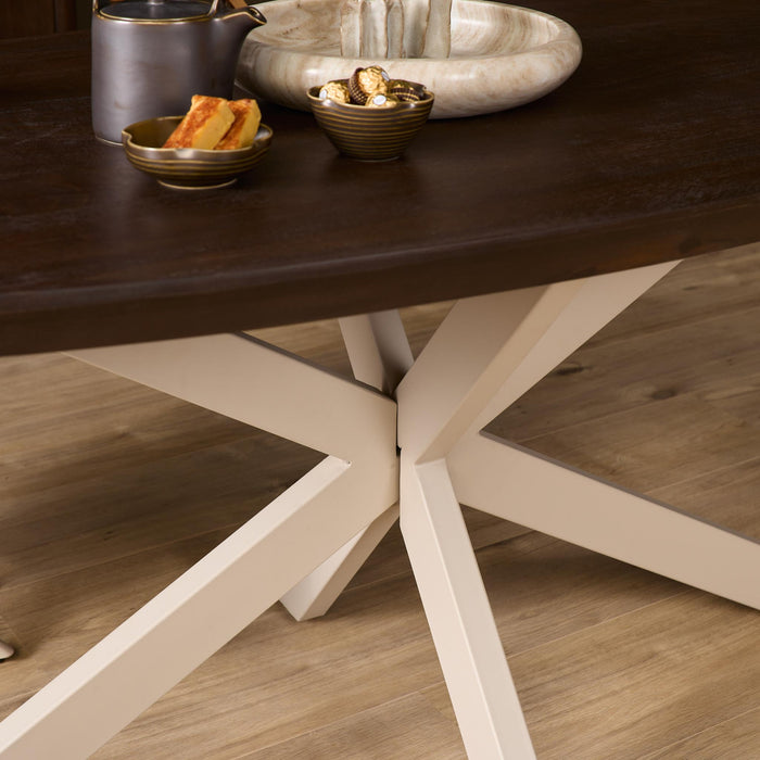Deens ovale eettafel Madison Bruin Poot Zand Mangohout 160 cm
