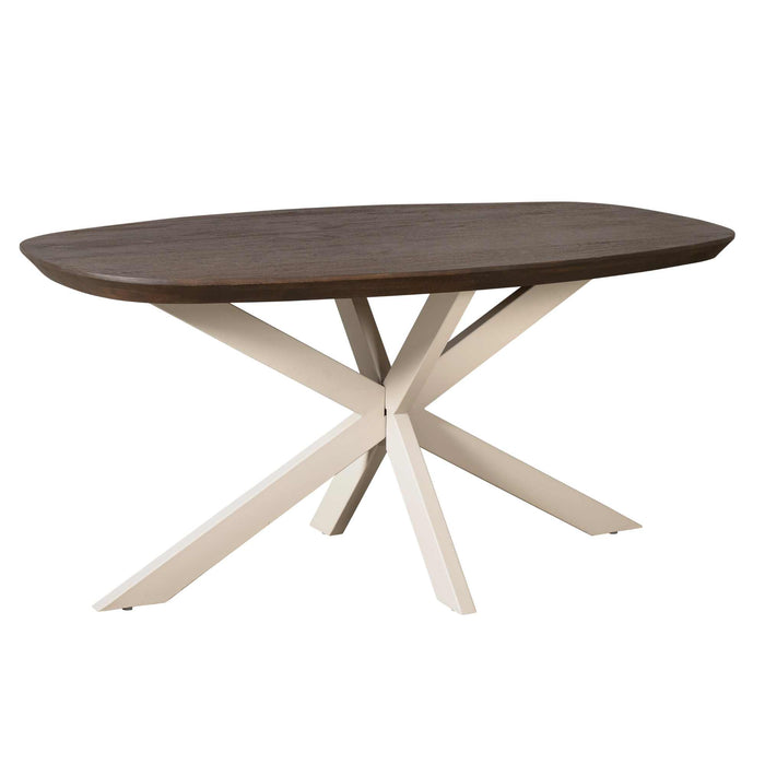 Deens ovale eettafel Madison Bruin Poot Zand Mangohout 160 cm