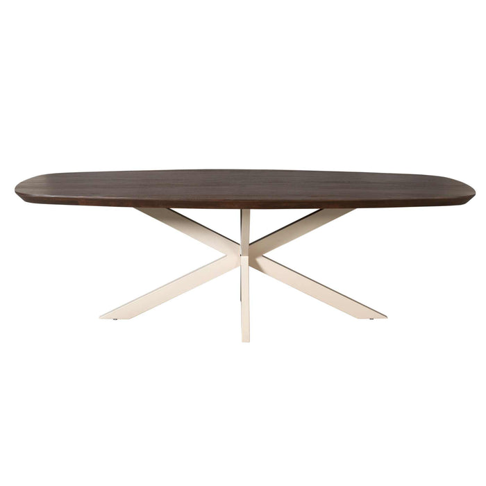 Deens ovale eettafel Madison Bruin Poot Zand Mangohout 200 cm