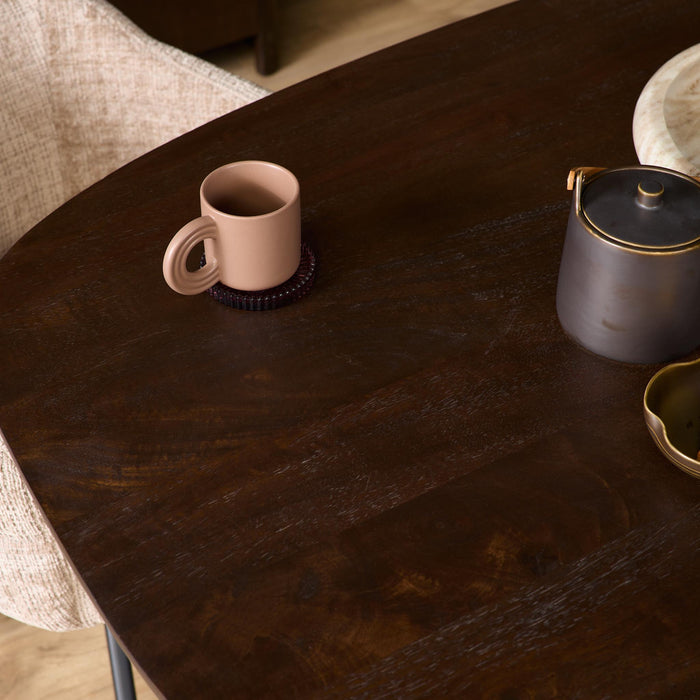 Deens ovale eettafel Madison Bruin Poot Zwart Mangohout 160 cm