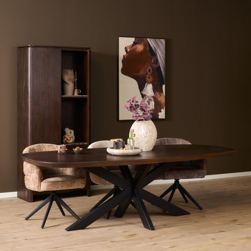Deens ovale eettafel Madison Bruin Poot Zwart Mangohout 240 cm
