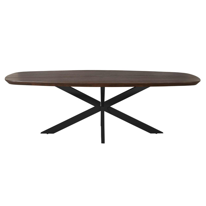 Deens ovale eettafel Madison Bruin Poot Zwart Mangohout 200 cm