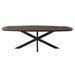 Deens ovale eettafel Madison Bruin Poot Zwart Mangohout 200 cm