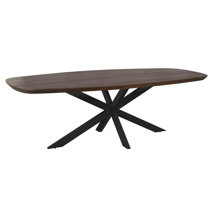 Deens ovale eettafel Madison Bruin Poot Zwart Mangohout 240 cm
