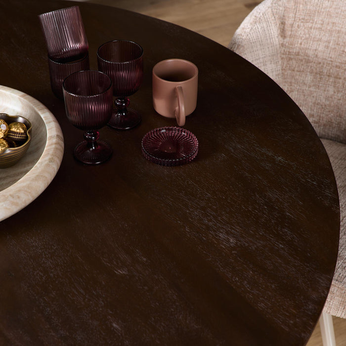 Ronde eettafel Madison Bruin Poot Zand Mangohout 130 cm