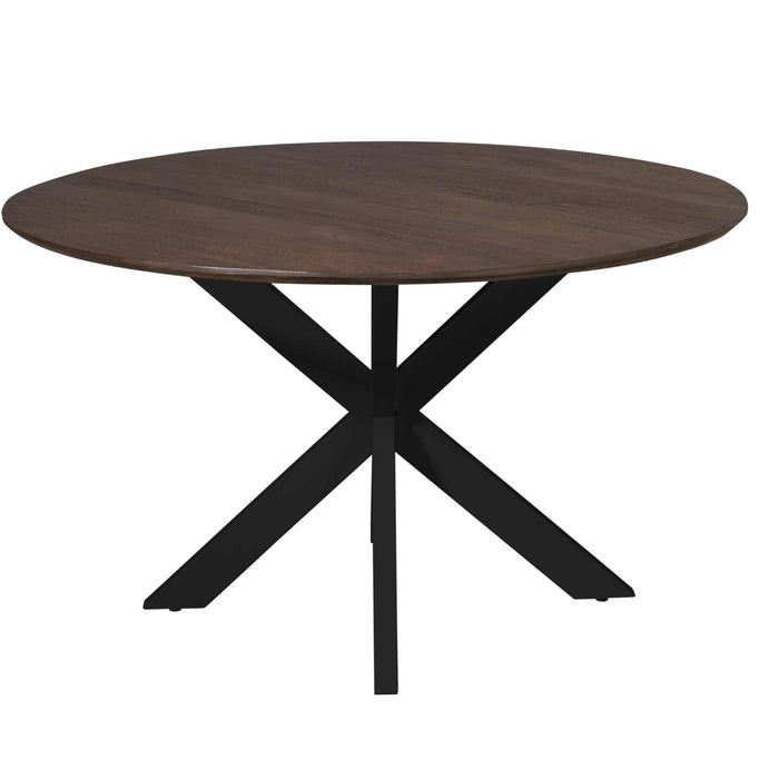 Ronde eettafel Madison Bruin Poot Zwart Mangohout 130 cm