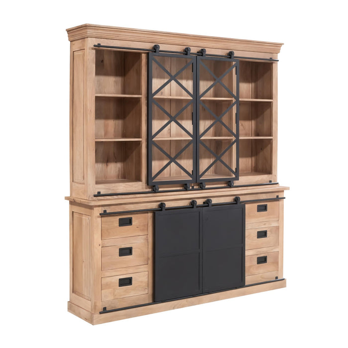 Vitrinekast Fresno Naturel Mangohout 200 cm