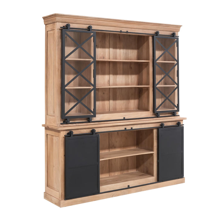 Vitrinekast Fresno Naturel Mangohout 200 cm