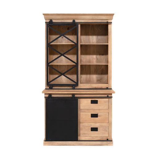 Vitrinekast Fresno Naturel Mangohout 120 cm
