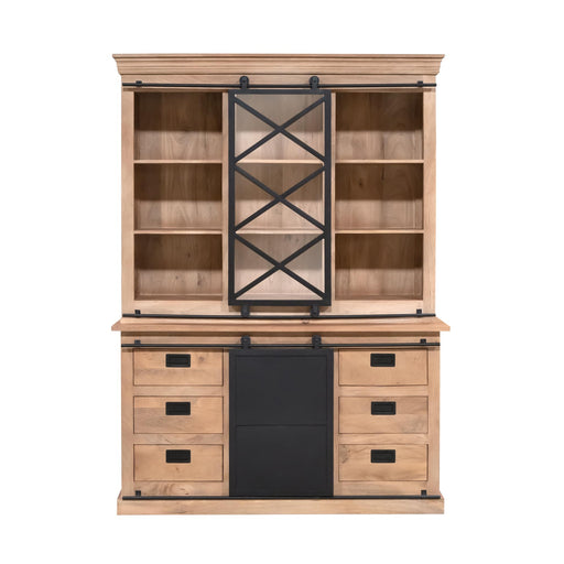 Vitrinekast Fresno Naturel Mangohout 160 cm