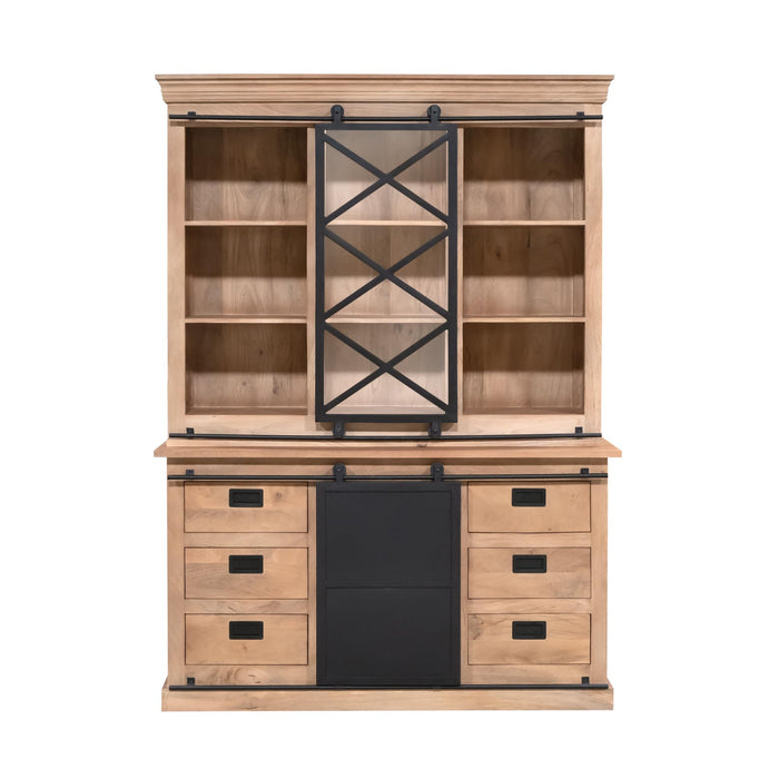 Vitrinekast Fresno Naturel Mangohout 160 cm