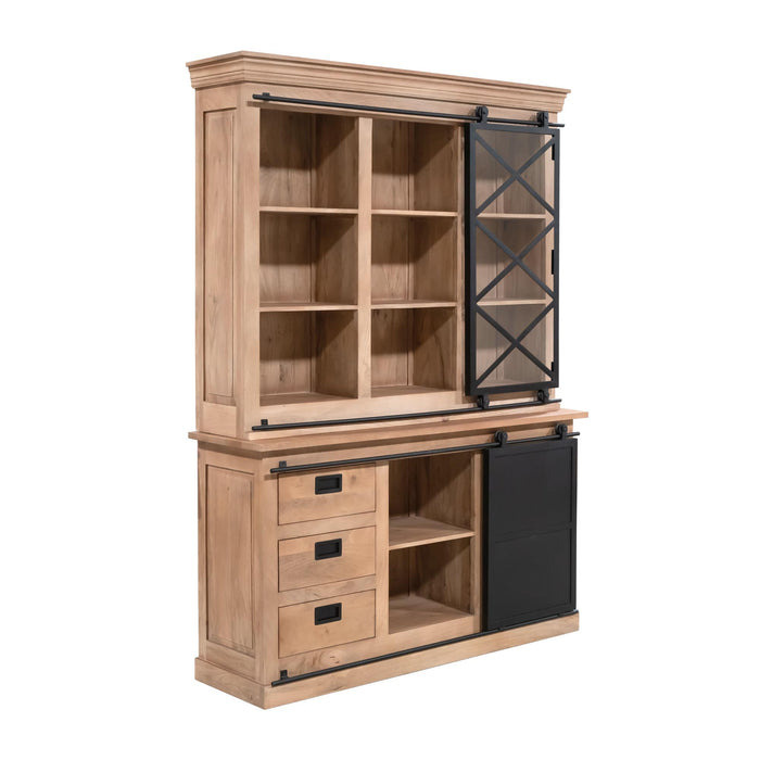 Vitrinekast Fresno Naturel Mangohout 160 cm