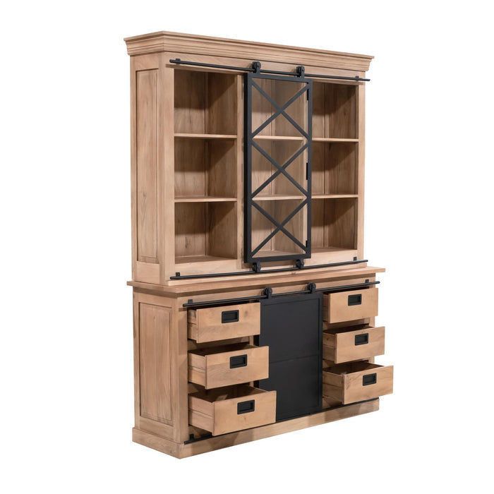 Vitrinekast Fresno Naturel Mangohout 160 cm