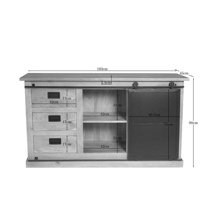 Dressoir Fresno Naturel Mangohout 160 cm
