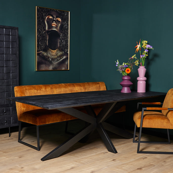 Eettafel New York Zwart Mangohout 200 cm