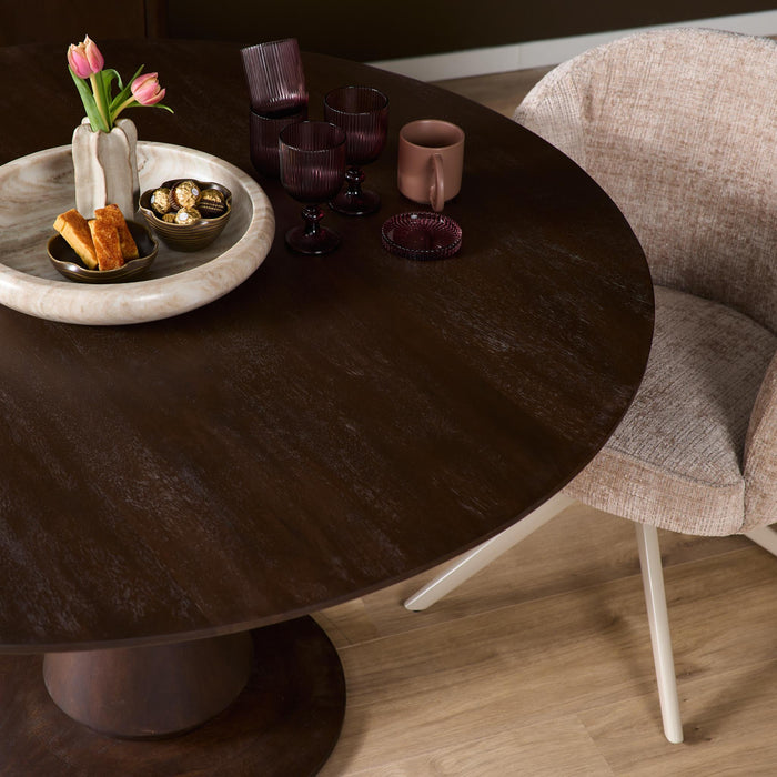 Ronde eettafel Lima Bruin Mangohout 150 cm
