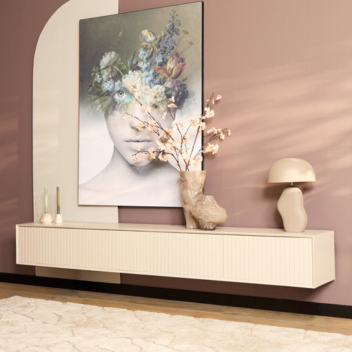 Zwevend tv meubel Madison Zand Mangohout 240 cm
