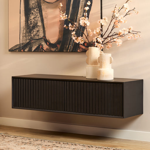 Zwevend tv meubel Madison Zwart Mangohout 120 cm