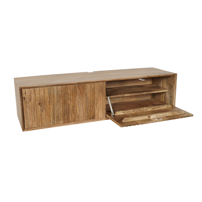 Zwevend tv meubel Madison Naturel Mangohout 120 cm
