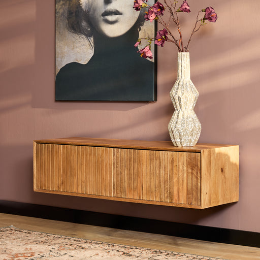 Zwevend tv meubel Madison Naturel Mangohout 120 cm