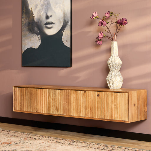 Zwevend tv meubel Madison Naturel Mangohout 160 cm