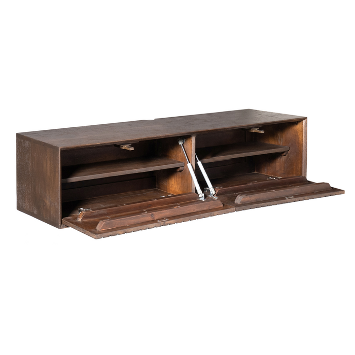Zwevend tv meubel Madison Bruin Mangohout 120 cm