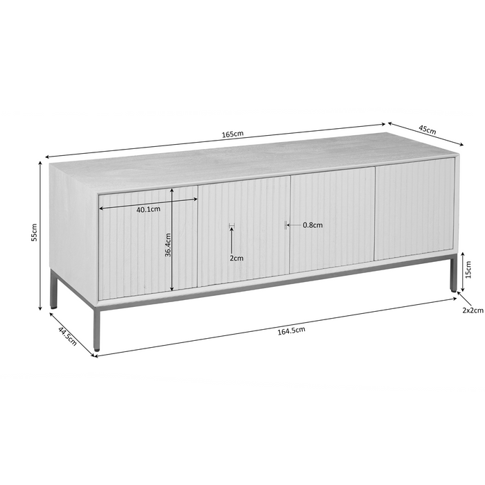 Tv meubel Madison Naturel Mangohout 165 cm