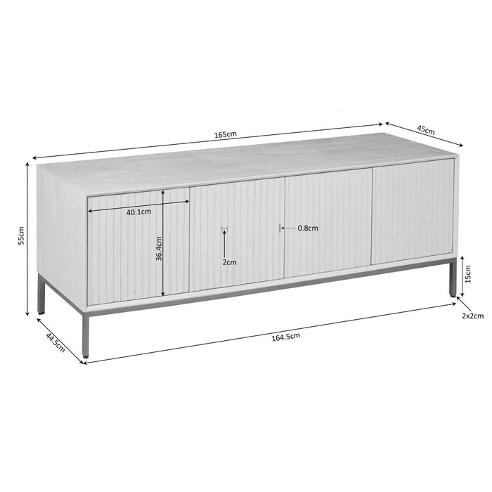 Tv meubel Madison Naturel Mangohout 165 cm