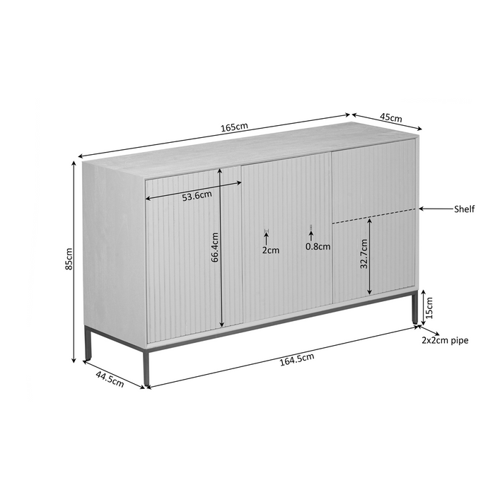 Dressoir Madison Naturel Mangohout 165 cm