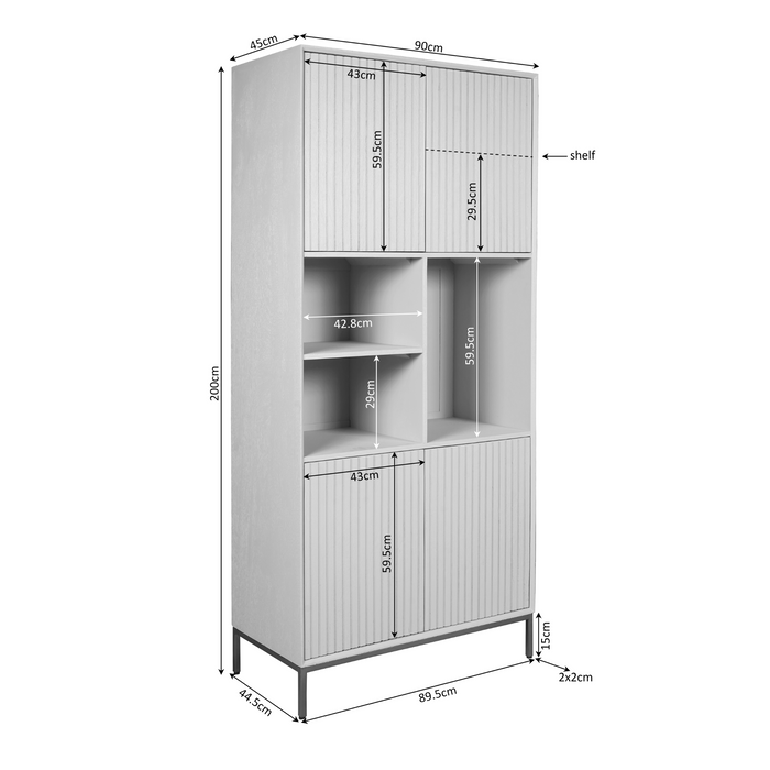 Vakkenkast Madison Naturel Mangohout 90 cm