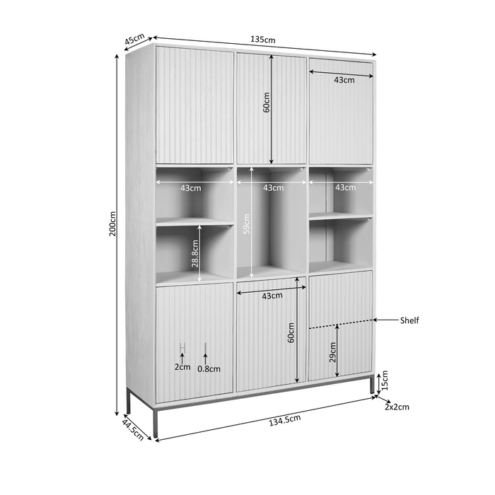 Vakkenkast Madison XL Naturel Mangohout 135 cm
