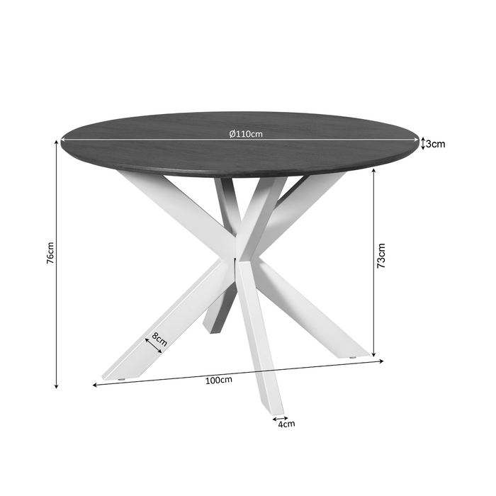 Ronde eettafel Madison Naturel Mangohout 110 cm