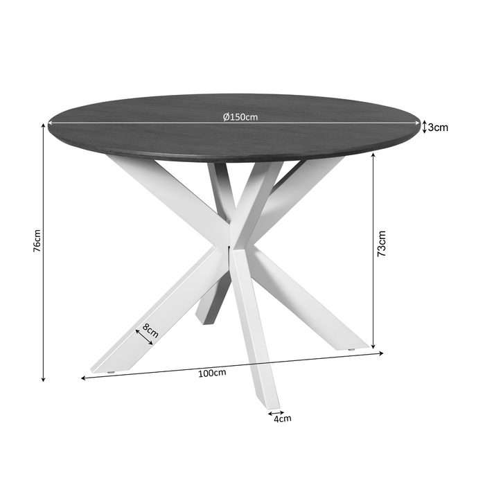 Ronde eettafel Madison Naturel Mangohout 150 cm