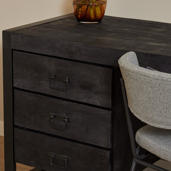 Bureau Boaz Zwart Mangohout 145 cm