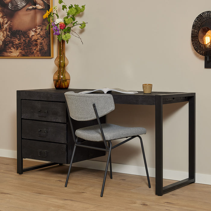 Bureau Boaz Zwart Mangohout 145 cm