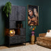 Vakkenkast New York Zwart Mangohout 90 cm