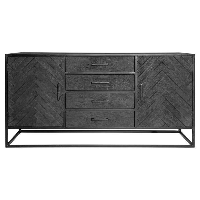 Dressoir New York Zwart Mangohout 165 cm