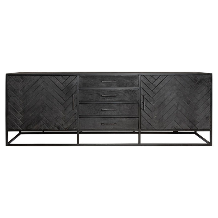 Dressoir New York Zwart Mangohout 210 cm