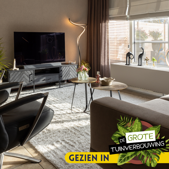 Tv meubel New York Zwart Mangohout 165 cm